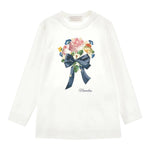 Monnalisa Shirt tinta unita con Stampa Bianco per Bambina 19D601 BIANCO MONNALISA 