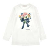 Monnalisa Shirt tinta unita con Stampa Bianco per Bambina 19D601 BIANCO MONNALISA 