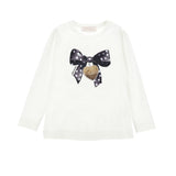 Monnalisa Shirt tinta unita con Stampa Bianco per Bambina 19D612 BIANCO MONNALISA 