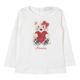 Monnalisa Shirt tinta unita con Stampa Bianco per Bambina 19D643 BIANCO MONNALISA 