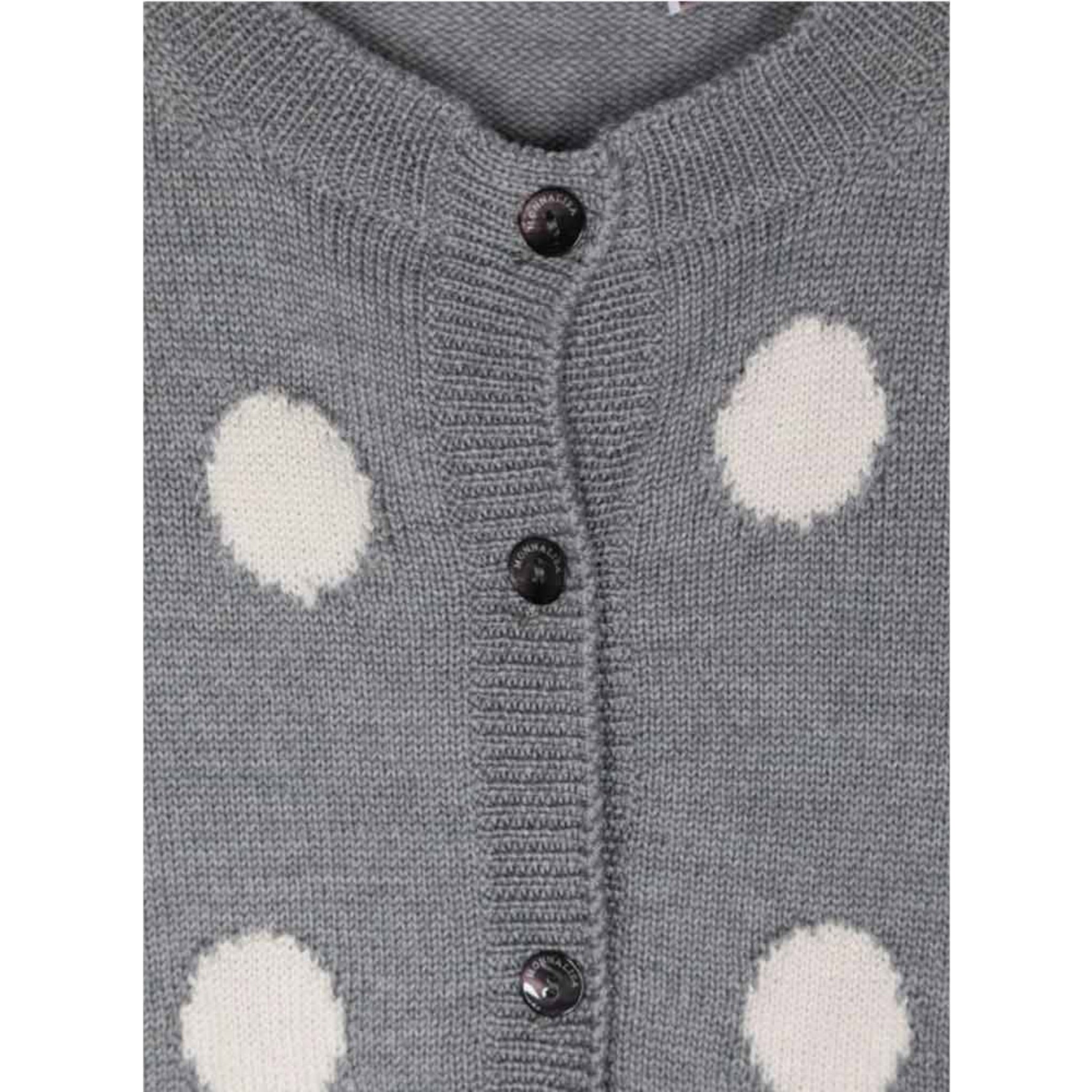 Monnalisa Cardigan tinta unita A Pois Grigio per Bambina 19D803 GRIGIO MONNALISA 