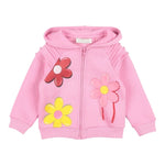 Monnalisa Felpa con Zip E Cappuccio tinta unita Rosa per Neonata 19D807 ROSA MONNALISA 