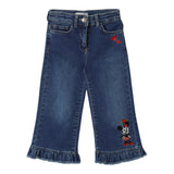 Monnalisa Jeans tinta unita con Ricami Blu per Bambina 19F417NP BLU MONNALISA 
