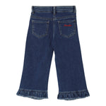 Monnalisa Jeans tinta unita con Ricami Blu per Bambina 19F417NP BLU MONNALISA 