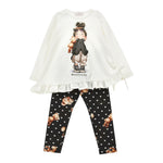 Monnalisa Completo 2Pz Shirt-Leggins Bianco per Bambina 19F501 BIANCO MONNALISA 