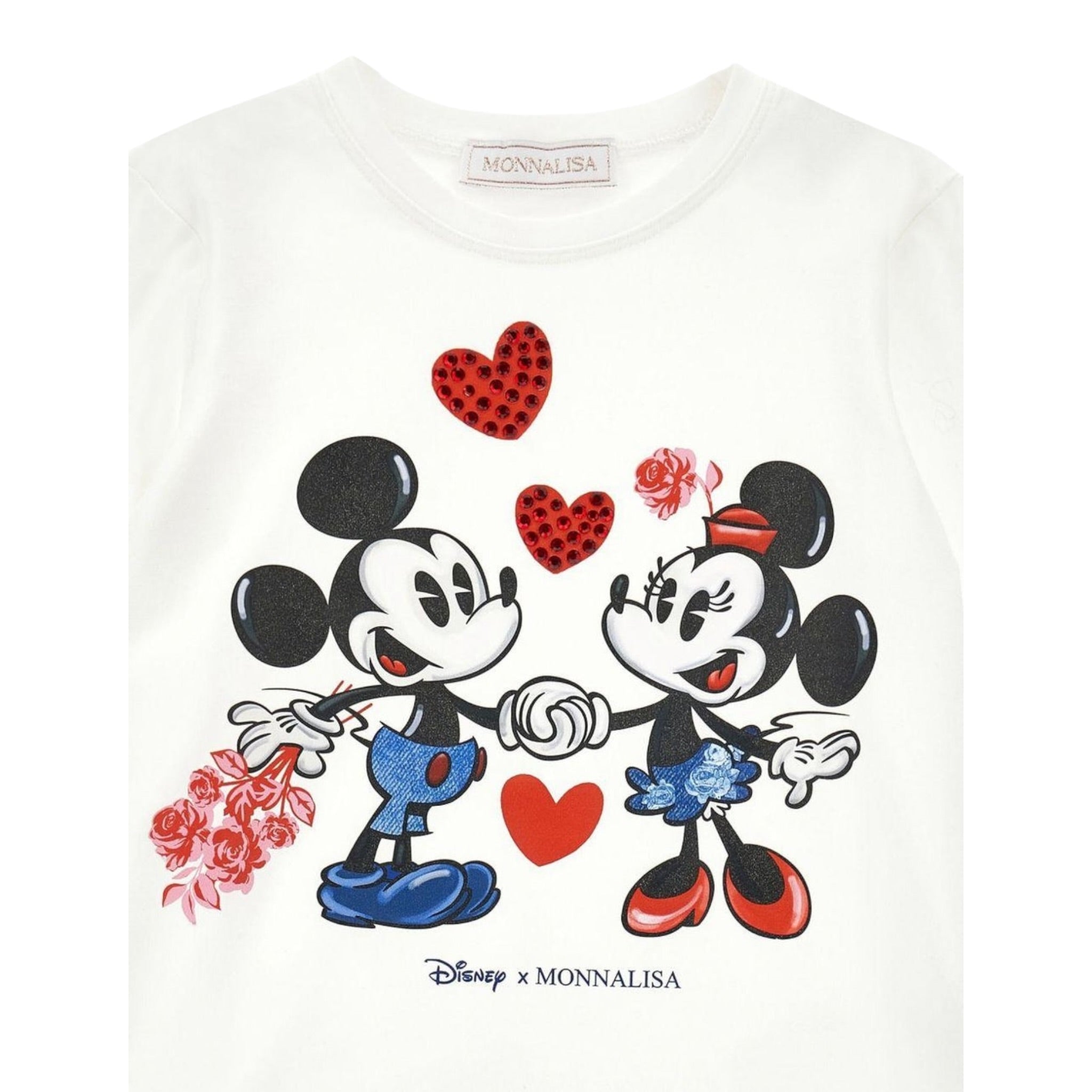 Monnalisa Shirt tinta unita con Stampa Bianco per Neonata 19F602 BIANCO MONNALISA 
