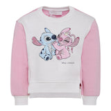 Monnalisa Felpa Bicolore con Stampa Bianco/Rosa per Bambina 19F606X BIANCO/ROSA MONNALISA 