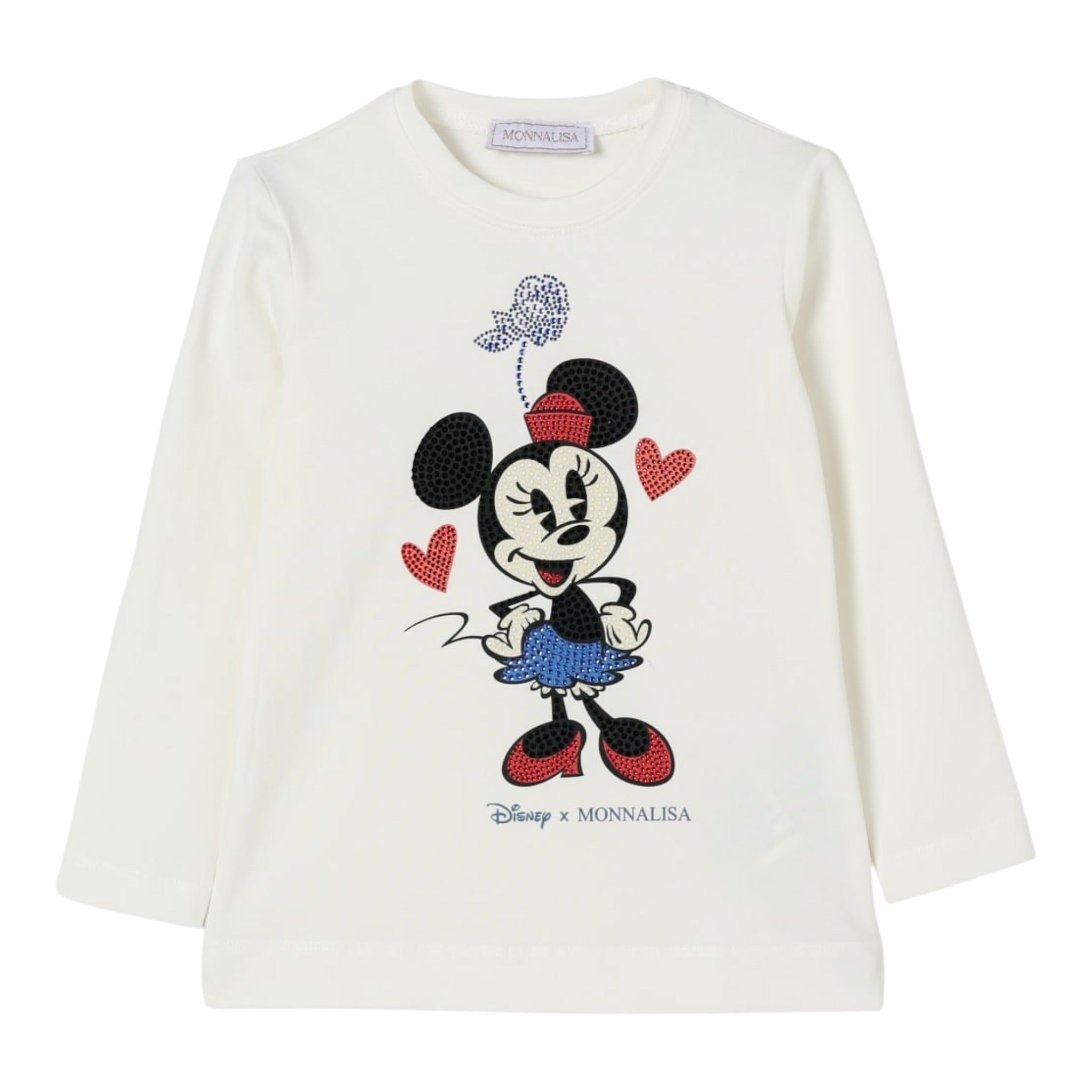 Monnalisa Shirt tinta unita con Stampa Bianco per Bambina 19F608X BIANCO MONNALISA 