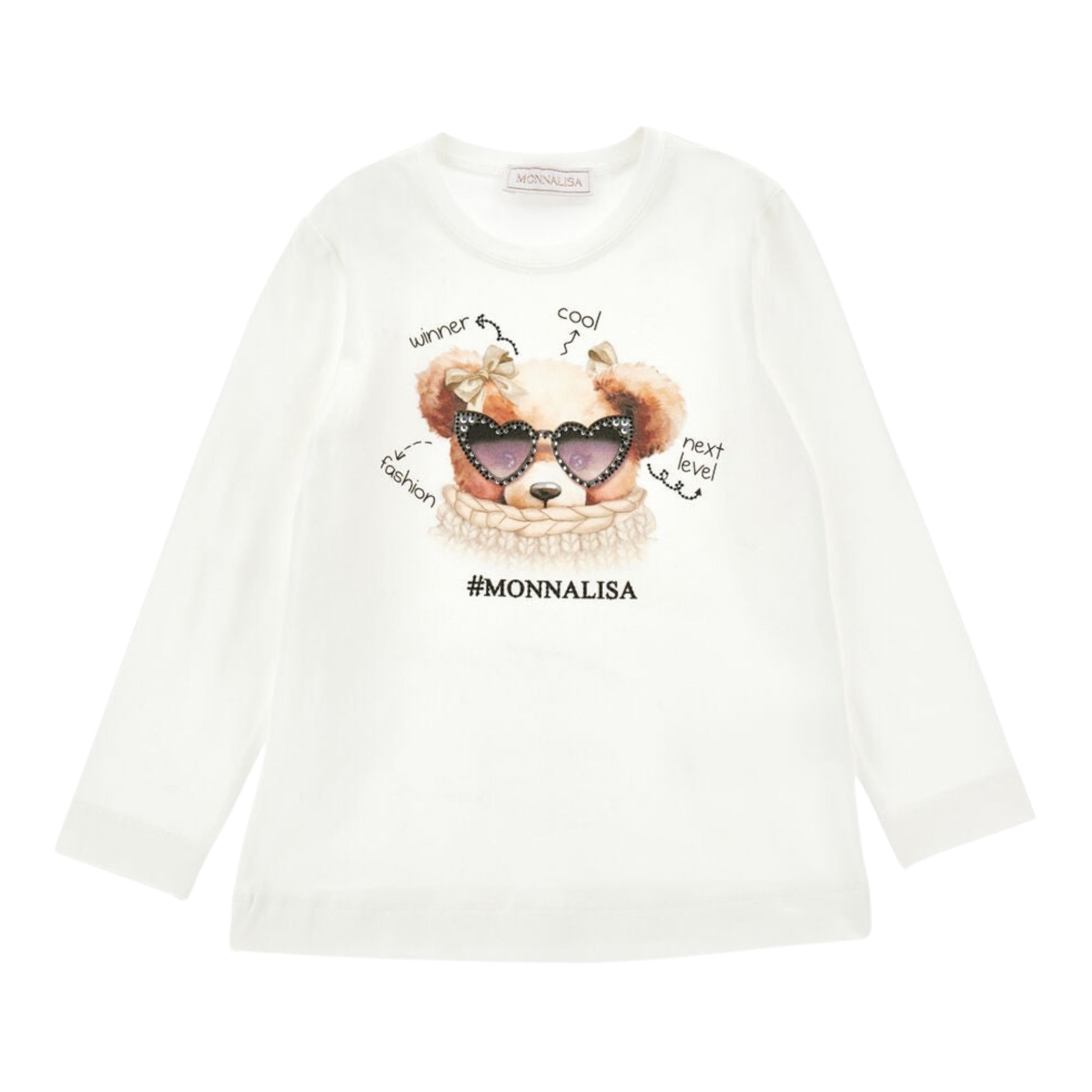 Monnalisa Shirt tinta unita con Stampa Bianco per Neonata 19F612N BIANCO MONNALISA 