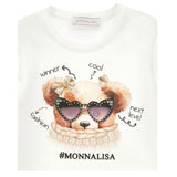 Monnalisa Shirt tinta unita con Stampa Panna per Bambina 19F612X PANNA MONNALISA 