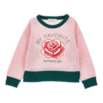 Monnalisa Maglia Girocollo tinta unita con Profili In Contrasto Rosa per Bambina 19F615 ROSA MONNALISA 