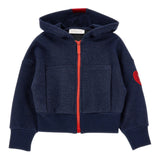 Monnalisa Felpa tinta unita con Zip E Cappuccio Blu per Bambina 19F800 BLU MONNALISA 