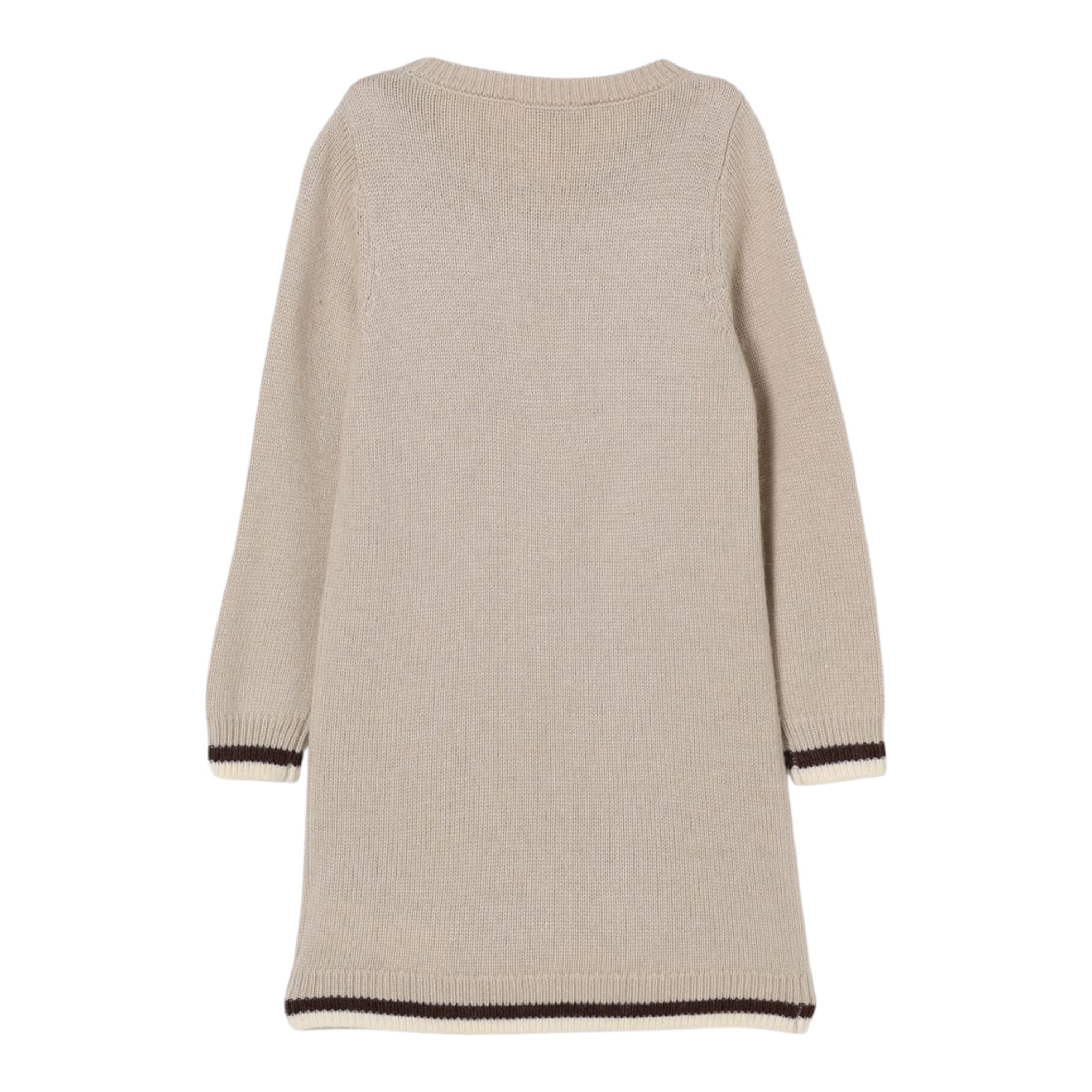 Monnalisa Abito In Maglia tinta unita con Brillantini Beige per Neonata 19F916N BEIGE MONNALISA 
