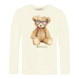 Monnalisa Shirt tinta unita con Stampa Bianco per Bambina 19G616 BIANCO MONNALISA 
