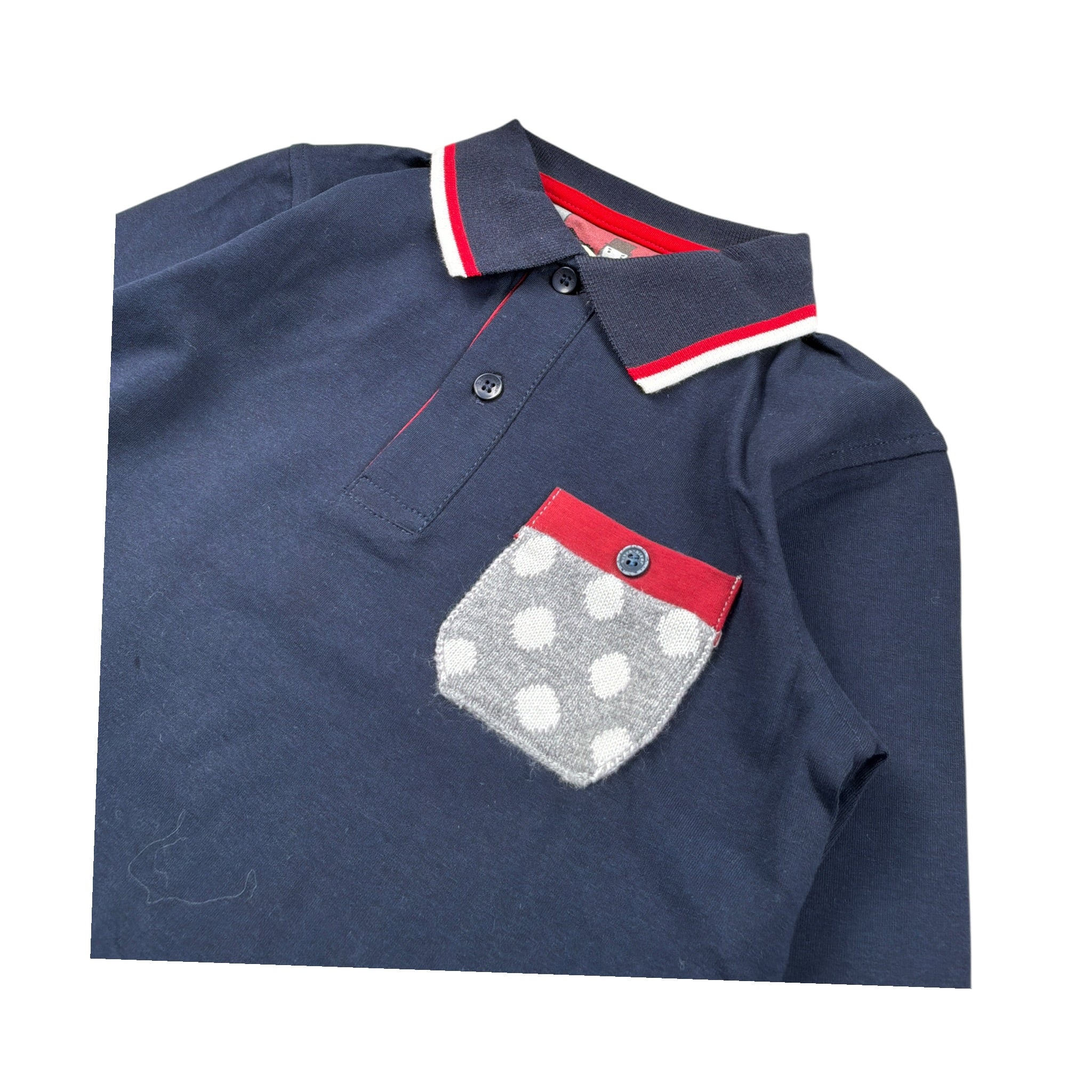 Monnalisa Polo tinta unita con Colletto E Taschino Blu per Bambino 220608 BLU MONNALISA 