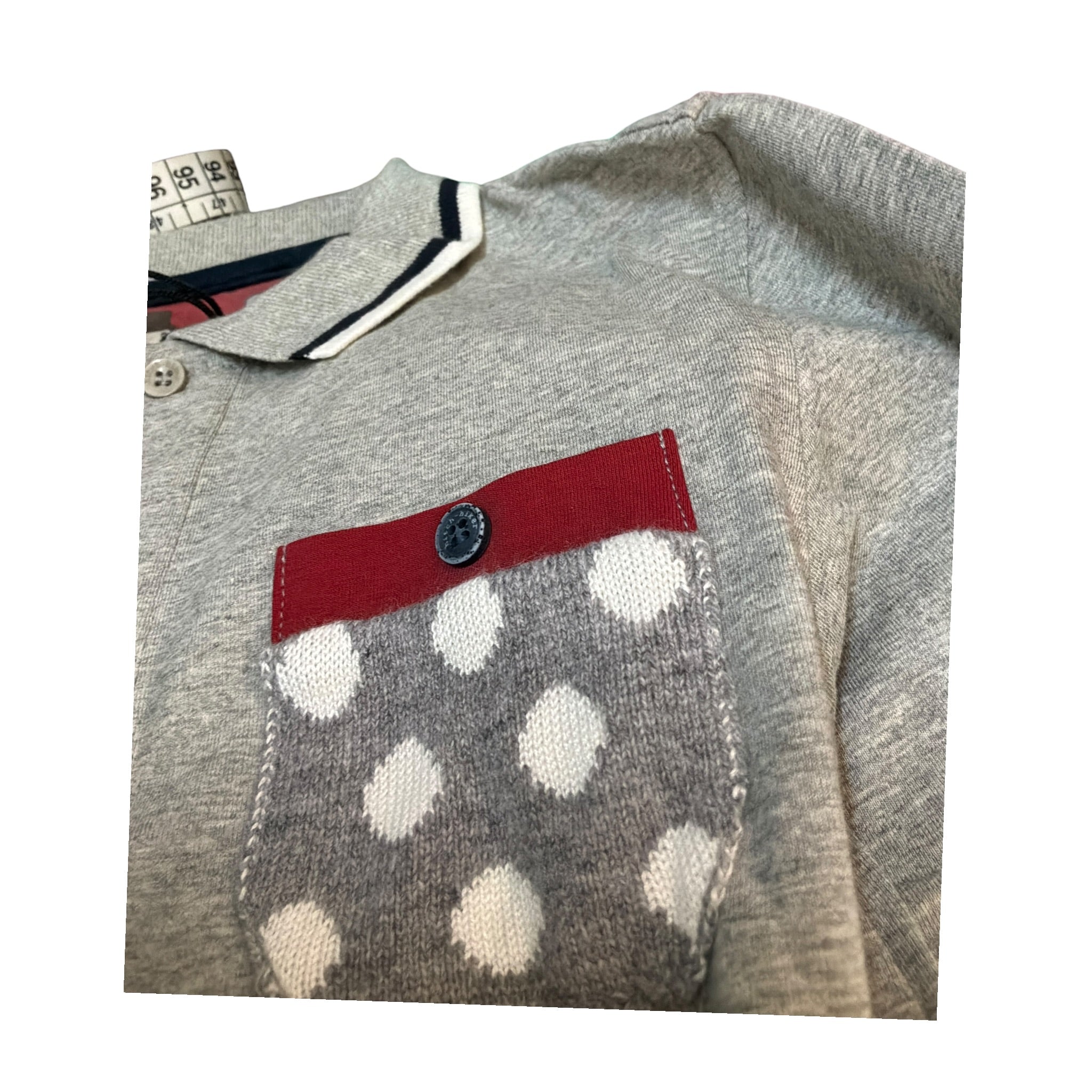 Monnalisa Polo tinta unita con Colletto E Taschino Grigio per Bambino 220608 GRIGIO MONNALISA 