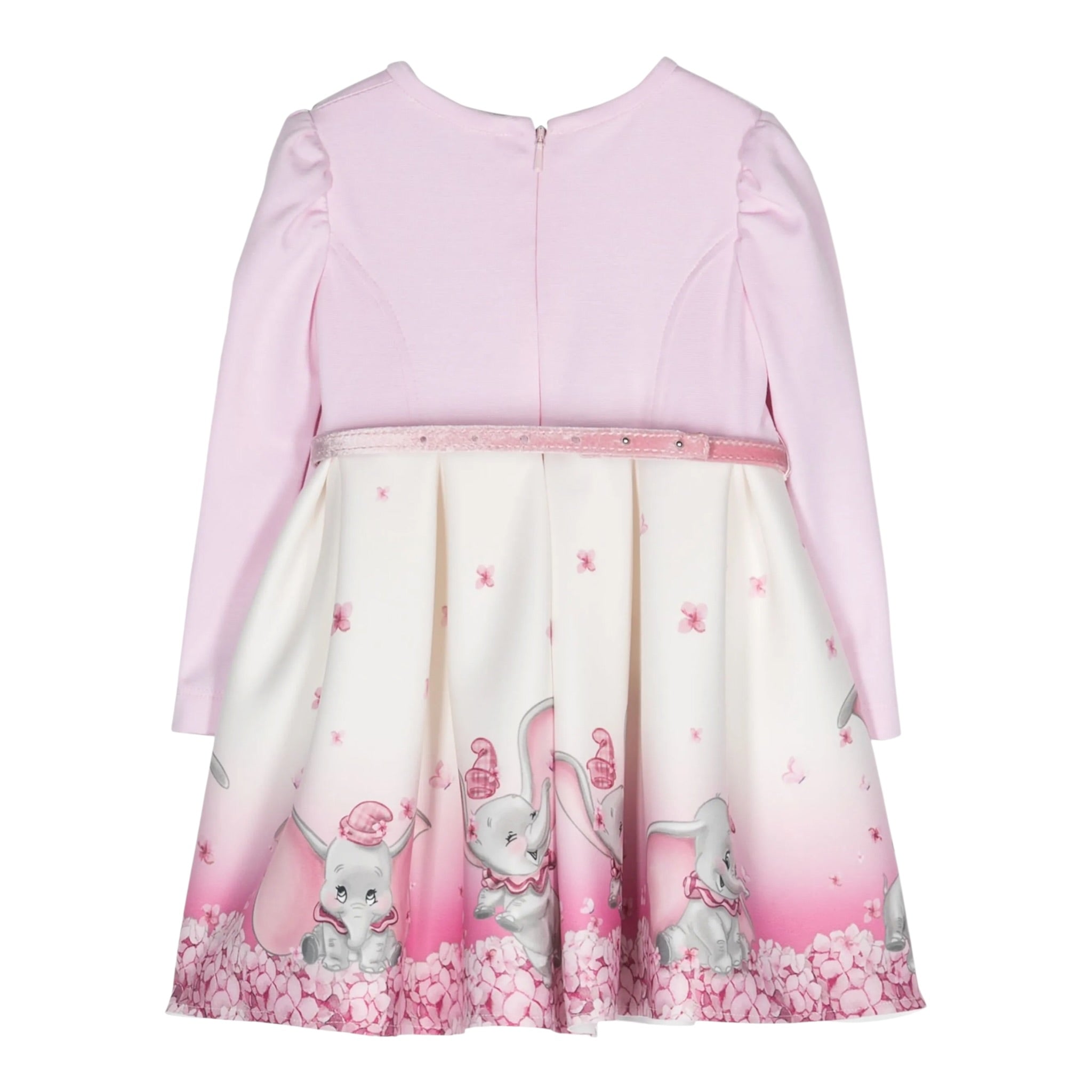 Monnalisa Abito Maica Lunga Bicolore con Cinturino Rosa/Bianco per Bambina 231D902J ROSA/BIANCO MONNALISA 