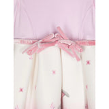 Monnalisa Abito Maica Lunga Bicolore con Cinturino Rosa/Bianco per Neonata 231D902 ROSA/BIANCO MONNALISA 
