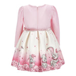 Monnalisa Abito Maica Lunga Bicolore con Cinturino Panna/Rosa per Neonata 231D902X PANNA/ROSA MONNALISA 