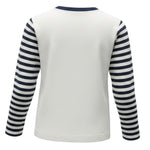 Monnalisa Shirt Girocollo tinta unita con Stampa E Fantasia A Righe Bianco per Bambina 256624 BIANCO MONNALISA 