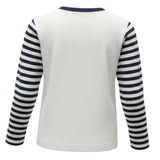 Monnalisa Shirt Girocollo tinta unita con Stampa E Fantasia A Righe Bianco per Bambina 256624 BIANCO MONNALISA 