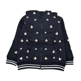 Monnalisa Felpa tinta unita con Zip Cappuccio E Stampa Blu per Bambino 2568028 BLU MONNALISA 