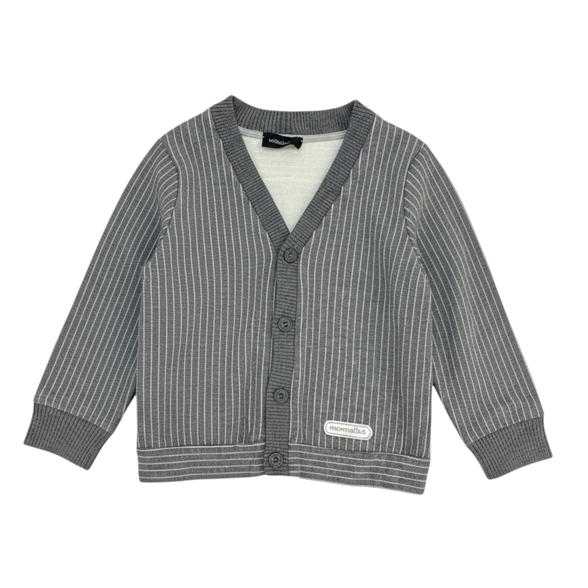 Monnalisa Cardigan tinta unita con Fantasia A Righe Grigio per Neonato 280801 GRIGIO MONNALISA 
