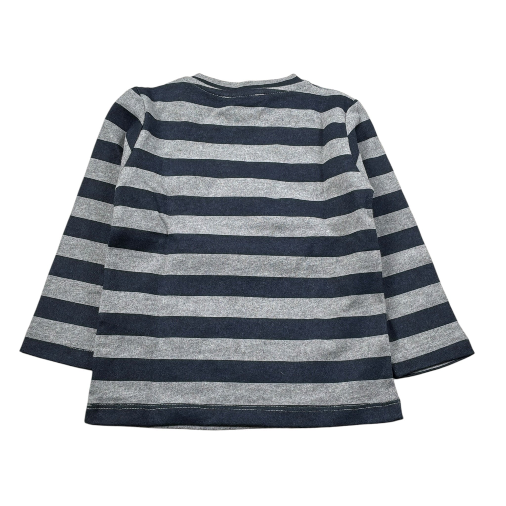 Monnalisa Shirt Bicolore Fantasia A Righr Grigio/Blu per Neonato 282605 GRIGIO/BLU MONNALISA 
