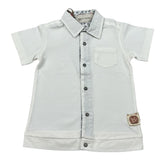 Monnalisa Polo Mezza Manica tinta unita Panna per Neonato 285302 PANNA MONNALISA 