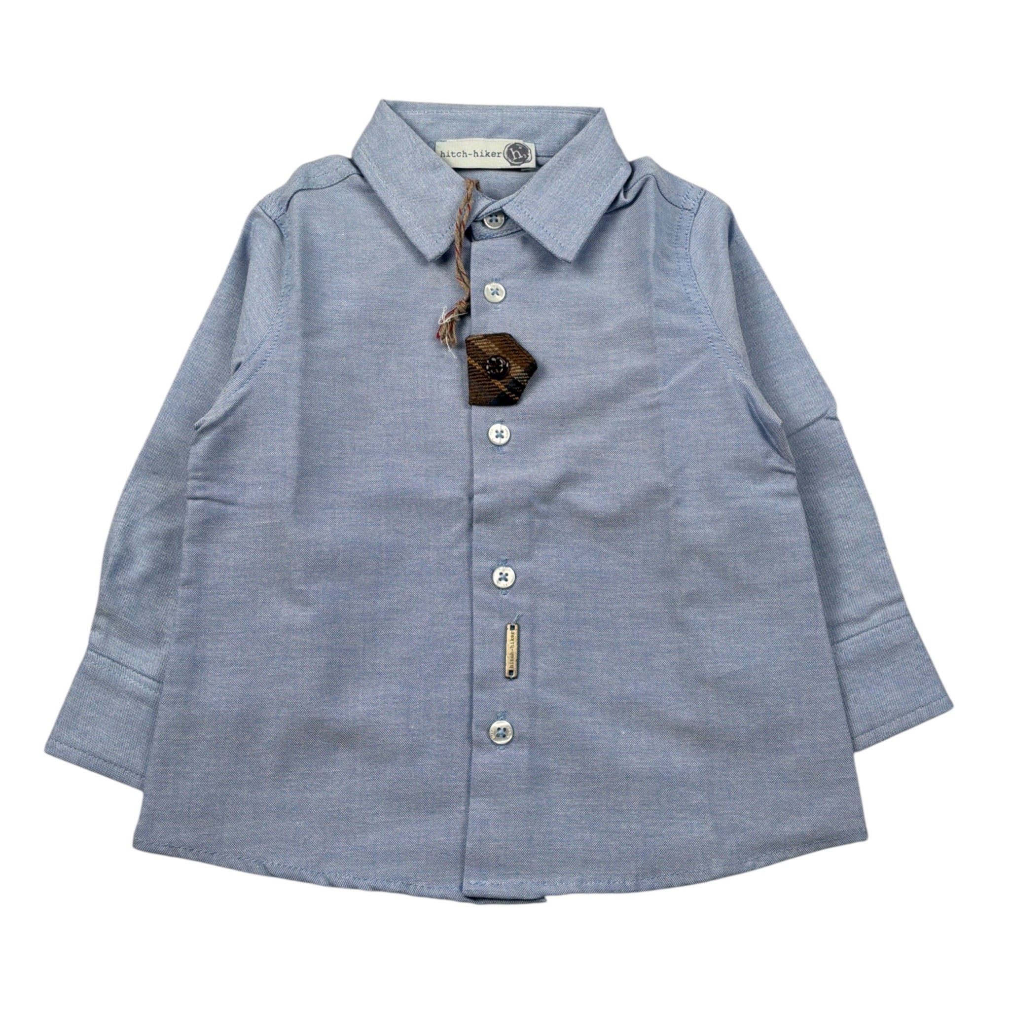 Monnalisa Camicia Manica Lunga tinta unita Azzurro per Neonato 286300 AZZURRO MONNALISA 