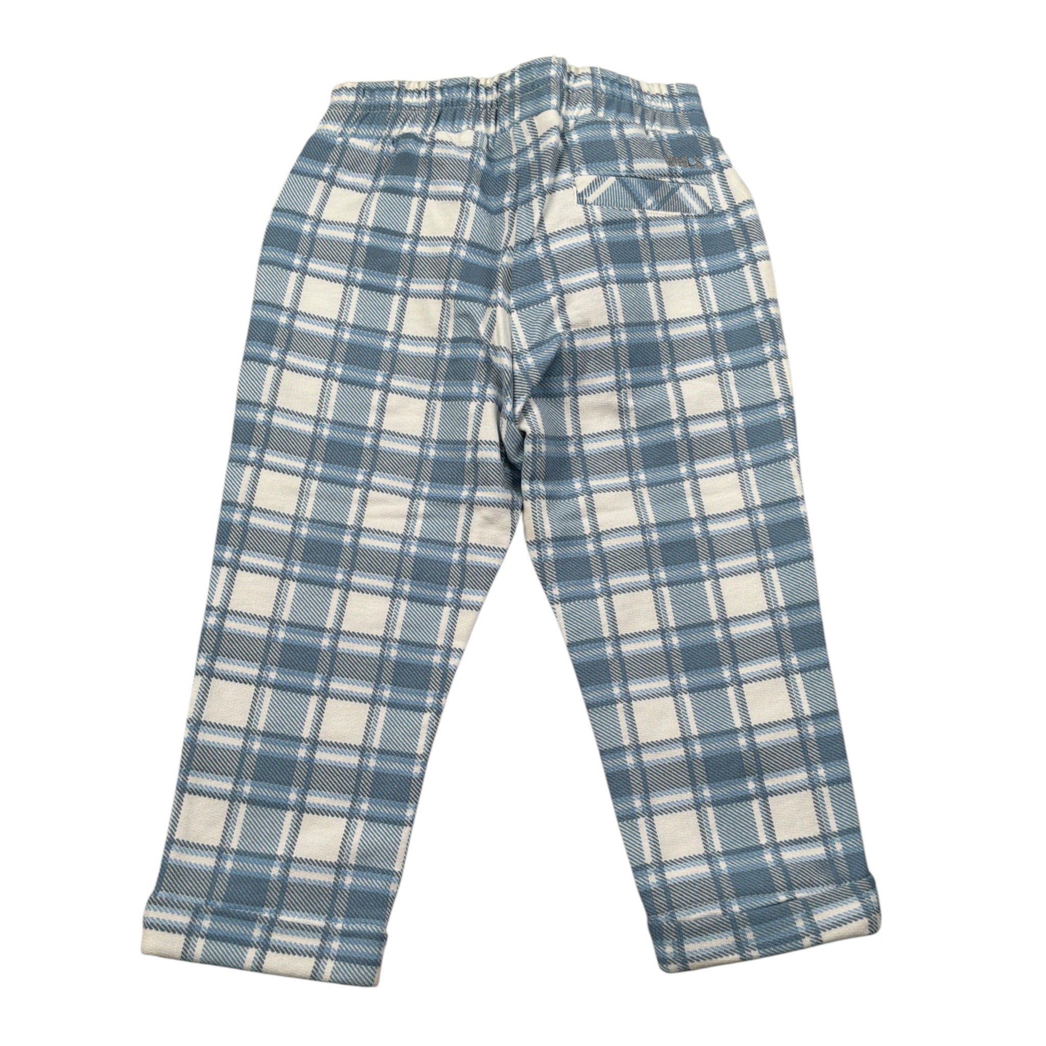 Monnalisa Pantalone Fantasia Quadri con Elastico In Vita Azzurro per Neonato 286408 AZZURRO MONNALISA 
