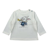 Monnalisa Shirt Girocollo Tinta Unia con Stampe Panna per Neonato 286608 PANNA MONNALISA 