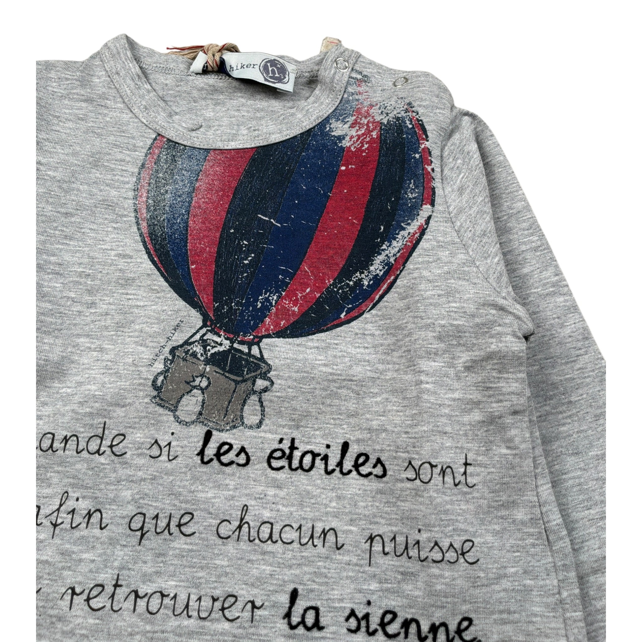 Monnalisa Shirt Girocollo tinta unita Stampa Fantasia Grigio per Neonato 286610PA GRIGIO MONNALISA 