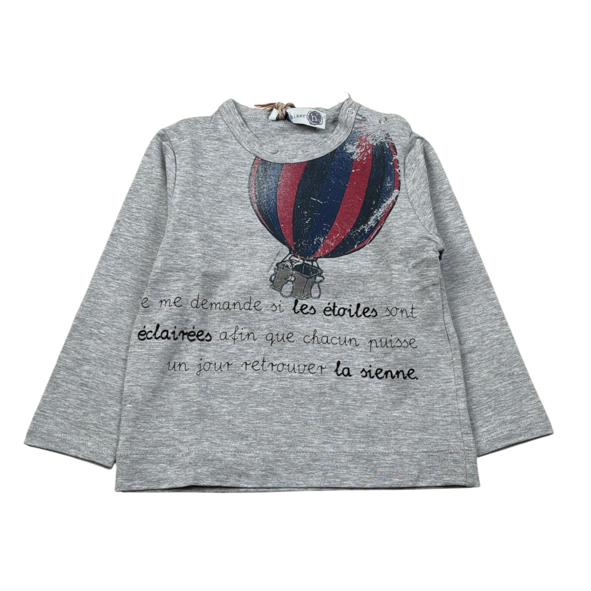 Monnalisa Shirt Girocollo tinta unita Stampa Fantasia Grigio per Neonato 286610PA GRIGIO MONNALISA 