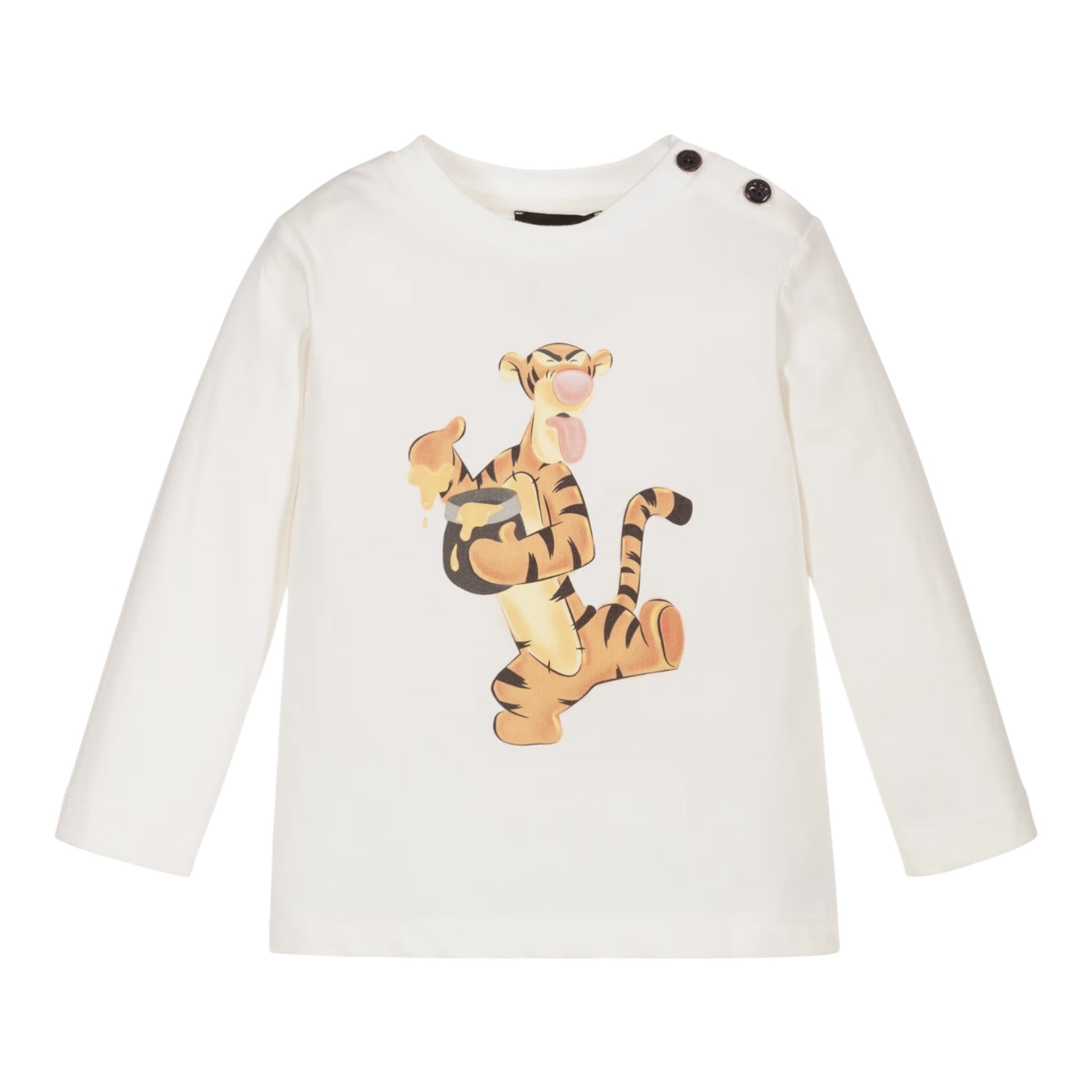 Monnalisa Shirt Girocollo tinta unita con Stampe Panna per Neonato 288611 PANNA MONNALISA 