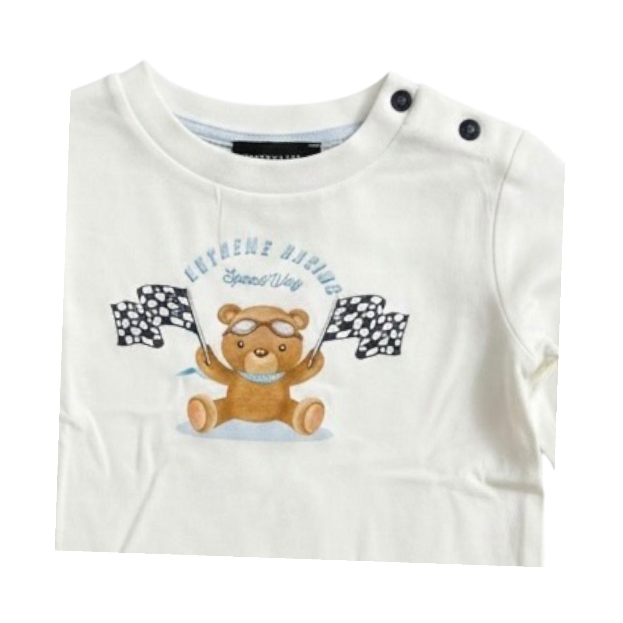 Monnalisa Shirt Girocollo tinta unita con Stampa Bianco per Neonato 28B607 BIANCO MONNALISA 