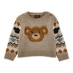Monnalisa Maglia tinta unita con Stampa Beige per Bambina 28F607 BEIGE MONNALISA 