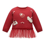 Monnalisa Shirt tinta unita con Tulle Rosso per Neonata 310622AK ROSSO MONNALISA 