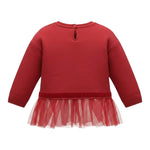 Monnalisa Shirt tinta unita con Tulle Rosso per Neonata 310622AK ROSSO MONNALISA 
