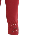 Monnalisa Leggins tinta unita con Brillantini Rosso per Neonata 314408AC ROSSO MONNALISA 