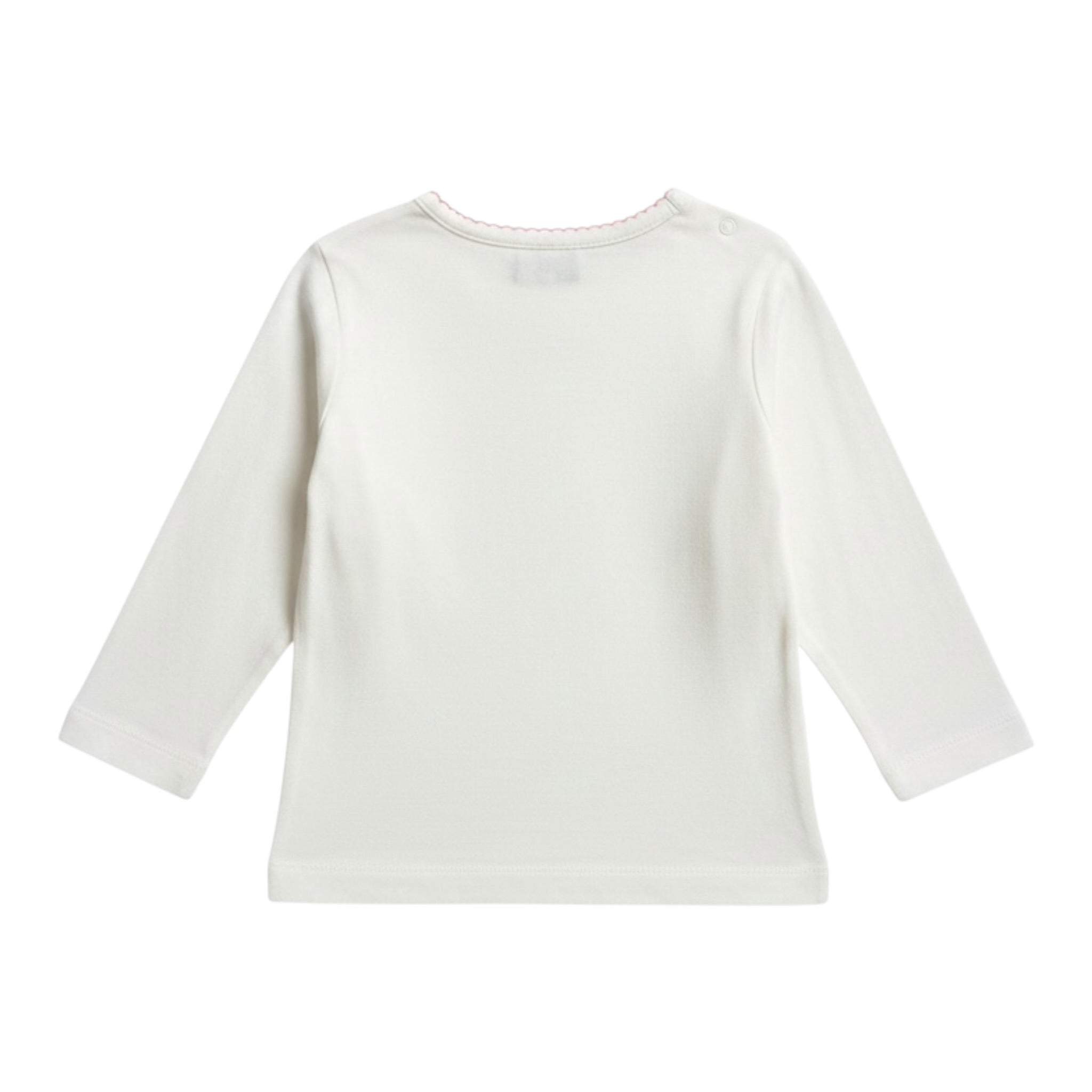 Monnalisa Maxi Shirt tinta unita con Stampa Bianco/Rosa per Neonata 314622PH BIANCO/ROSA MONNALISA 