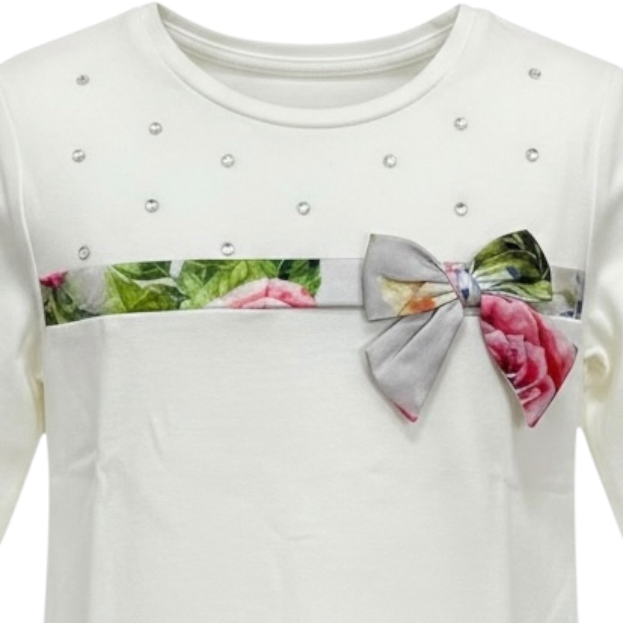Monnalisa Shirt tinta unita con Stampa Bianco per Neonata 316629 BIANCO MONNALISA 