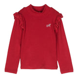 Monnalisa Maglia tinta unita con Balze Rosso per Neonata 31D623 ROSSO MONNALISA 