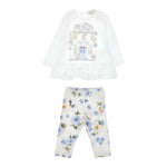 Monnalisa Completo 2 Pezzi Shirt-Leggins Panna per Neonata 31F504 PANNA MONNALISA 