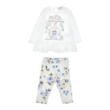 Monnalisa Completo 2 Pezzi Shirt-Leggins Panna per Neonata 31F504 PANNA MONNALISA 