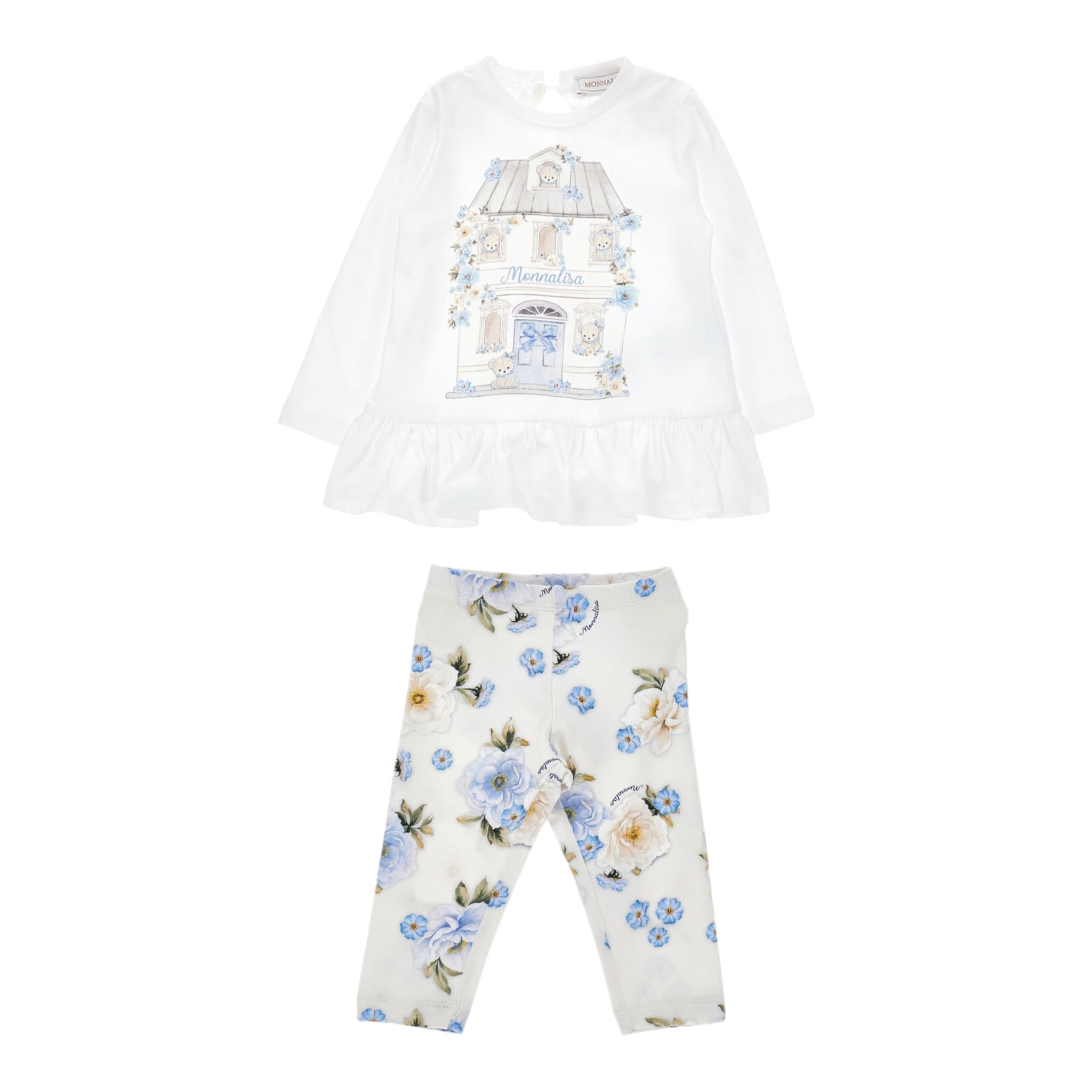 Monnalisa Completo 2 Pezzi Shirt-Leggins Panna per Neonata 31F504 PANNA MONNALISA 