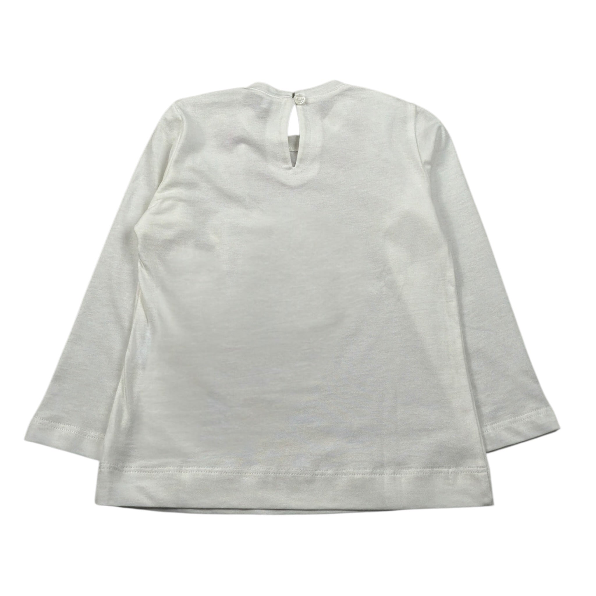 Monnalisa Shirt Girocollo tinta unita con Stampa Panna per Bambina 31F623J PANNA MONNALISA 