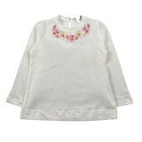 Monnalisa Shirt Girocollo tinta unita con Stampa Panna per Neonata 31F623 PANNA MONNALISA 
