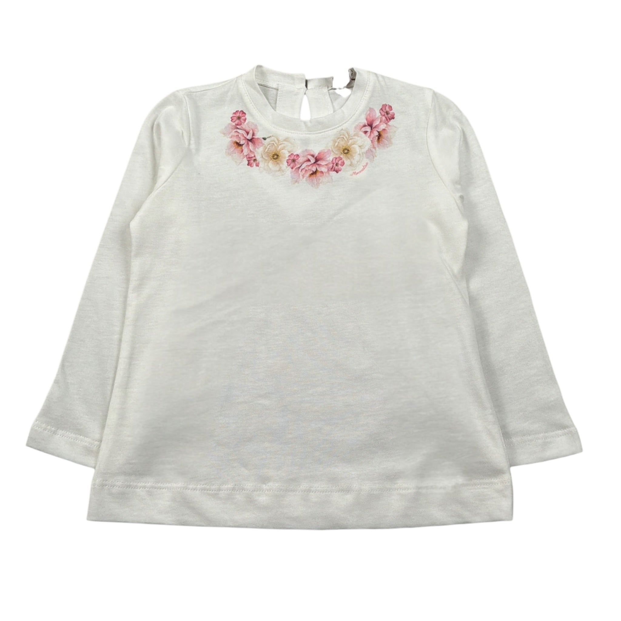 Monnalisa Shirt Girocollo tinta unita con Stampa Panna per Neonata 31F623 PANNA MONNALISA 