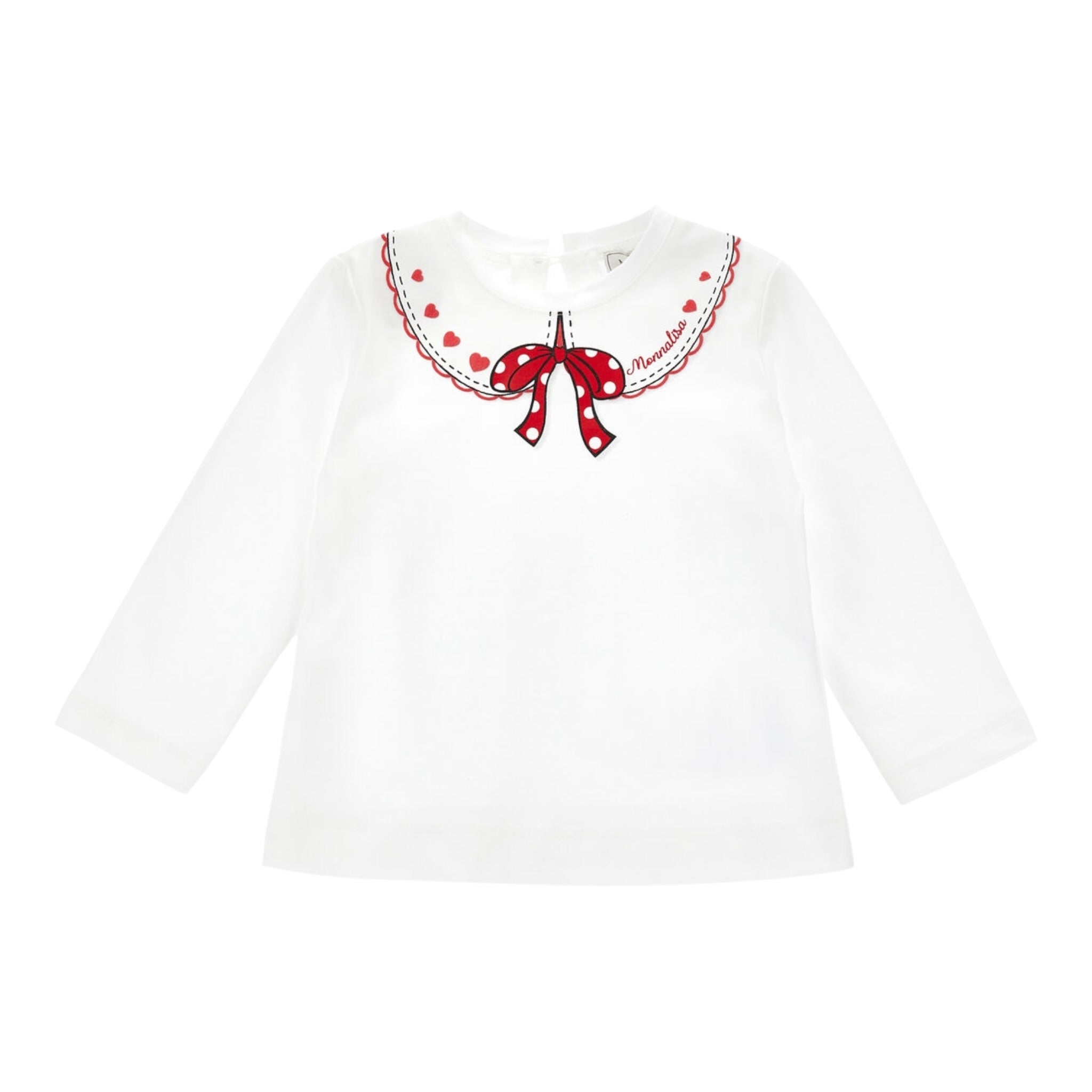 Monnalisa Shirt Girocollo tinta unita con Stampa Panna per Neonata 31F6246 PANNA MONNALISA 